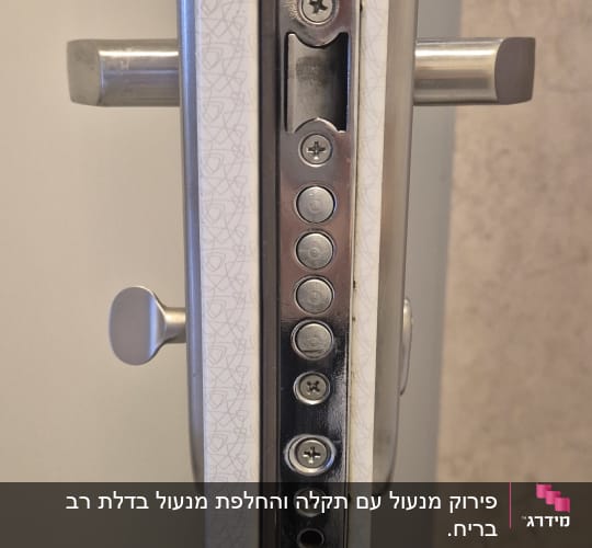 מנעול דלת עם בריחים ומנגנון נעילה